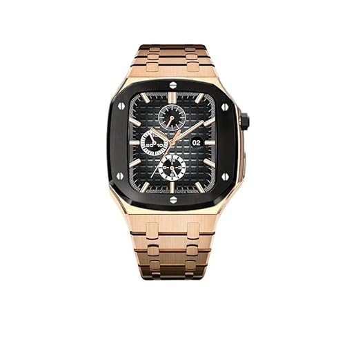 JZWCHQ Modifikationskit für Fall 8 7 6 Se 5 4 Edelstahl -Gummi -Band & Gehäuse -Set 45 mm 44 mm 42 mm Mod Kit für iWatch -Gurt von JZWCHQ