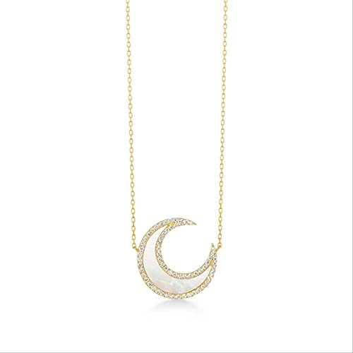 JZWCHQ Mond Anhänger Halskette Temperament Frauen Fein Schmuck Schlüsselbeinkette für Hochzeitsfeier Geschenk JZWCHQ Mond Anhänger Halskette Temperament Frauen Fein Schmuck Schlüsselbeinkette für Hochzeitsfeier Geschenk von JZWCHQ