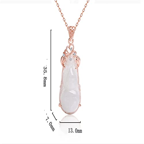 JZWCHQ Natürlicher Handschnitzeissamen Jade Calabash Inlay Halskette Anhänger Modeschmuck Männer Frauen Glück Geschenke Amulett (Edelsteinfarbe: Weiß) von JZWCHQ
