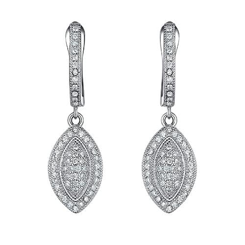 JZWCHQ Ohrring Frauen Splitter Ohrringe Tränenwaterdrop Mikro -Ernte klarer Zirkondelikat fein Schmuck von JZWCHQ