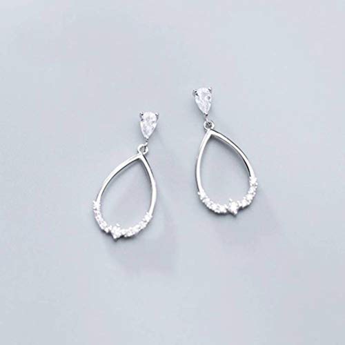 JZWCHQ Ohrringe für Damen, S925 Ohrringe, weiblicher koreanischer Stil, Mode-Kunst-Stil, hohle Diamant-Tropfenohrringe, Temperament, ein Paar von JZWCHQ