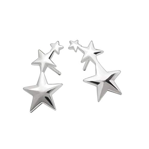 JZWCHQ Ohrringe für Frauen, Ohrhöfungsohrringe weibliche einfache Sternohrringe Fünf-Punkte-Sternstollen Ohrringe, von JZWCHQ