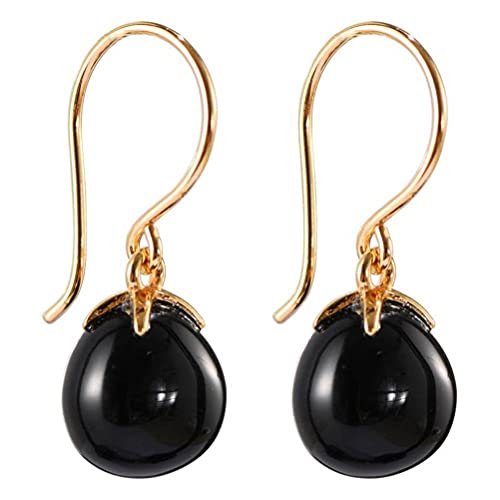 JZWCHQ Ohrringe für Frauen, Ohrring S Korean Simple Ohrringe Schwarze Achatohrringe Frauenohrringeschwarz von JZWCHQ