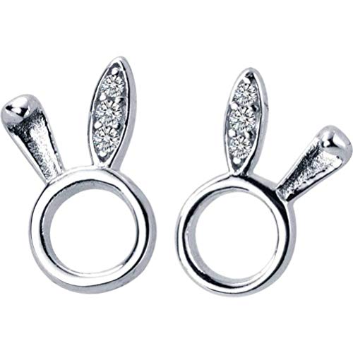 JZWCHQ Ohrringe für Frauen, S925 Hansen Frauen weiße Ohrringe süßer literarischer Stil Tier süße Kaninchenohrringe von JZWCHQ