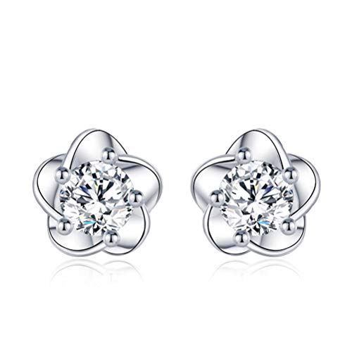 JZWCHQ Ohrringe für Frauen, modische Ohrringe für Frauen, Begonie Blume mit Diamant, weißer Diamant, von JZWCHQ