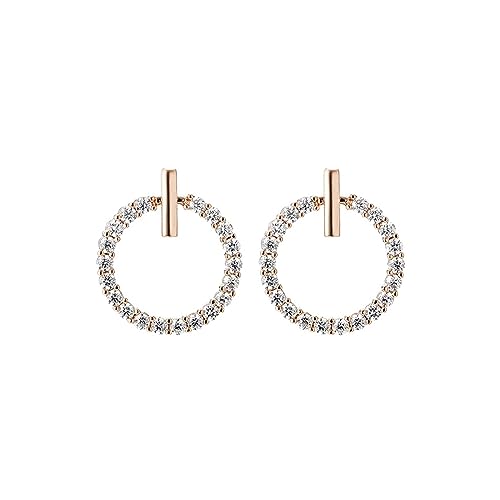 JZWCHQ Pavé Round Rose Crystal Damen Ohrringe von JZWCHQ