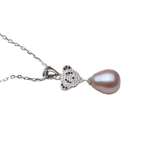 JZWCHQ Perle Anhänger Halskette Frauen Lady Geschenk natürliches Süßwasser für weiße elegante Mädchen Geburtstag von JZWCHQ
