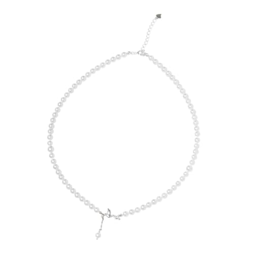JZWCHQ Perlenhalskette ， Schmuck Perlenkette 925 Silberimitation Perlenkette Weibliche Ins Stil Nische High-End-Schlangeblattkette Perlenketten für Frauen von JZWCHQ
