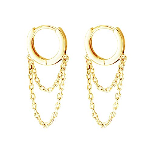 JZWCHQ Quastenkette Drop Dangle kleine Hoop Ohrringe für Frauen Mädchen 925 Sterling Silber Huggie Helix Knorpel Tragus Daith Piercing Manschette minimalistische Mode personalisierte Punkschmuck JZWCHQ Quastenkette Drop Dangle kleine Hoop Ohrringe für Frauen Mädchen 925 Sterling Silber Huggie Helix Knorpel Tragus Daith Piercing Manschette minimalistische Mode personalisierte Punkschmuck von JZWCHQ