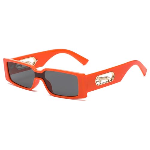 JZWCHQ Rechteckige Sonnenbrille für Damen, Punk, UV400, Orange, Einheitsgröße von JZWCHQ