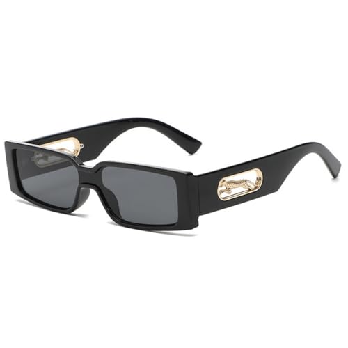 JZWCHQ Rechteckige Sonnenbrille für Damen, Punk, UV400, Schwarz, Einheitsgröße von JZWCHQ