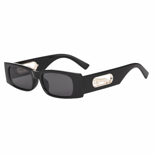 JZWCHQ Rechteckige Sonnenbrille für Damen, Punk, UV400, Schwarz , Einheitsgröße von JZWCHQ