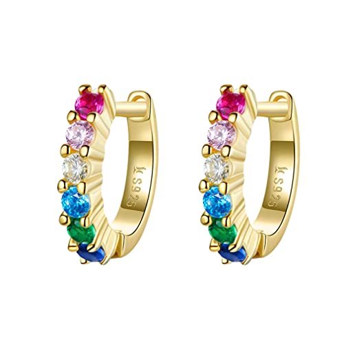 JZWCHQ Schillerner Kristallkreis runde Reifenohrringe für Frauen Schmuck von JZWCHQ