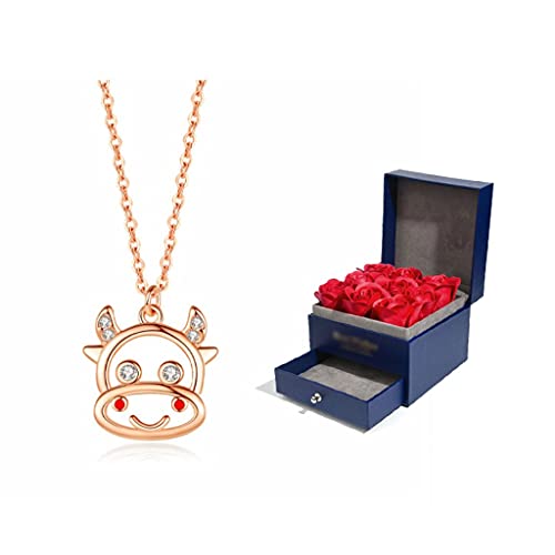 JZWCHQ Schmuck/Halsketten Leichte Luxusketten für Frauen, Halsketten, begleitet von viel Glück, Glück und Glück, drehen Sie die Dinge um Frauenanhänger um von JZWCHQ