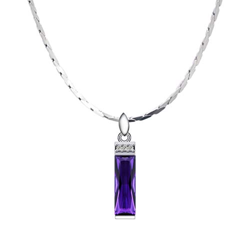 JZWCHQ Schmuck/Halsketten Synthetische Amethyste Anhänger Halskette Frauen Schlüsselbeinkette plus 925 Halskette 16/18 Zoll Frauenanhänger von JZWCHQ