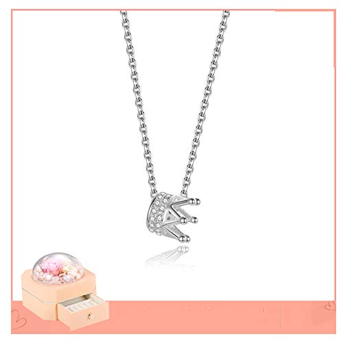 JZWCHQ Schmuck / Halsketten Krone Halskette weibliche Schlüsselbeinkette einfaches Temperament kalter Wind Rose Anhänger für Freundin Geschenk Damen Anhänger, F, A von JZWCHQ