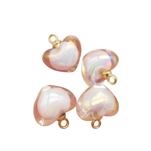 JZWCHQ Schmuck 6PCS Acryl Herz Charme Bunfle Doppelanhänger für Ohrringe Halskette Armband handgefertigtes Schmuck DIY Accessoire Modetrendy Accessoires kreatives Geschenk für Frauen und Männer von JZWCHQ