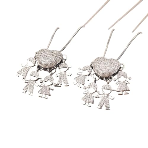 JZWCHQ Schmuck Neue 2025 Ankunft Neues kreatives Design Pave Crystal Zircon Sohn/Tochter sein/ihr Charme Anhänger Halsketten Frauenschmuck für Sie Accessoires Trendy Creative Geschenkgeschenk von JZWCHQ