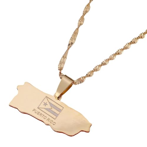 JZWCHQ Schmuck Neue 2025 Ankunft PUERTO RICO MAP HEUTE HALTE KEINER FÜR Women ihre Puertoricaner Karte Schmuck ITMES mit für Sie Accessoires Trendy Creative Geschenkgeschenk von JZWCHQ