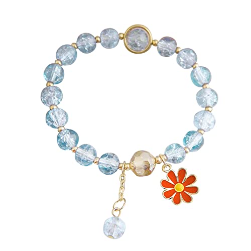 JZWCHQ Schmuckarmbänder Bunte Blume Amethyst Kinder Armband Kristall Perlen Pelzierefen von JZWCHQ