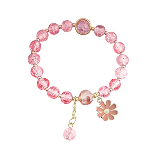 JZWCHQ Schmuckarmbänder Bunte Blume Amethyst Kinder Armband Kristall Perlen Pelzierefen von JZWCHQ