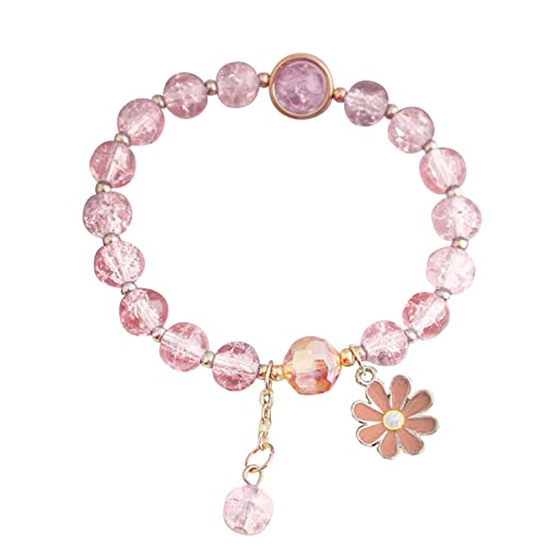 JZWCHQ Schmuckarmbänder Bunte Blume Amethyst Kinder Armband Kristall Perlen Pelzierefen von JZWCHQ