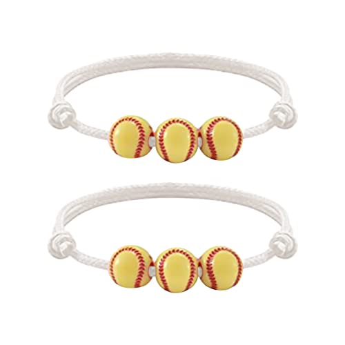 JZWCHQ Schmuckparty gelbe Perlen Freundschaft Perlen Armband Softball Geschenke Mädchen beobachten von JZWCHQ