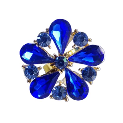 JZWCHQ Strassblume Statement Ring für Frauen Mädchen Gold plattiert zartes Kristall Hochzeitsversprechen verstellbar Open Wrap Finger Ringe Komfort Fit Boho Geburtstag Jubiläum Cocktail Party Schmuck von JZWCHQ