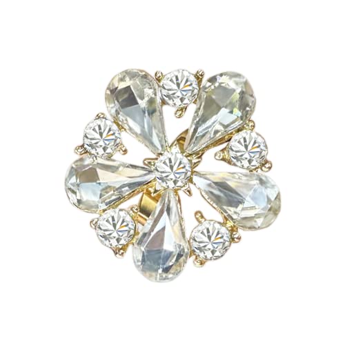 JZWCHQ Strassblume Statement Ring für Frauen Mädchen Gold plattiert zartes Kristall Hochzeitsversprechen verstellbar Open Wrap Finger Ringe Komfort Fit Boho Geburtstag Jubiläum Cocktail Party Schmuck von JZWCHQ