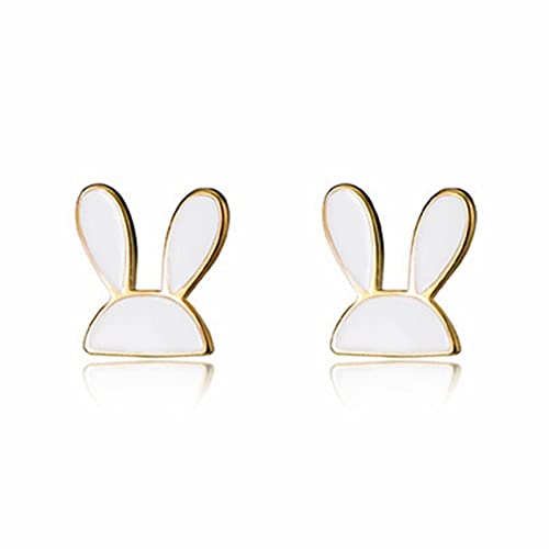 JZWCHQ Süße Hasenohrform Ohrringe 925 süße Tierohrringe Damen Fashion Party Accessoires High-End-Ohrringe von JZWCHQ