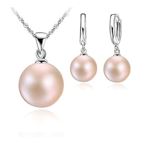 JZWCHQ Süßwasserperlen Schmuck Set Frauen, natürliche Perle Sets 925 Schmuck Mädchen Geburtstag Geschenk von JZWCHQ