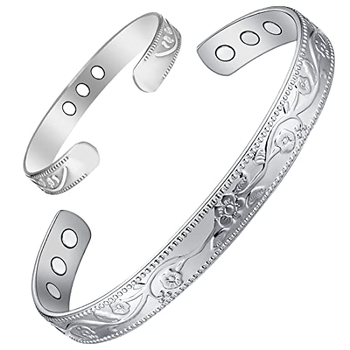 JZWCHQ Vicmag Kupferarmband für Frauen Männer Magnetisches Armband Ultra -Stärke Magnete 99,9% Einheitliche kupferverstellbare Größe mit Geschenkbox (Traubentrikolor) von JZWCHQ