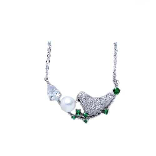 JZWCHQ Wassertropfen geformtes Zirkonsilber 925 Schmuck Perlenkette für Frauen Edelsteine ​​Emerald Hals von JZWCHQ