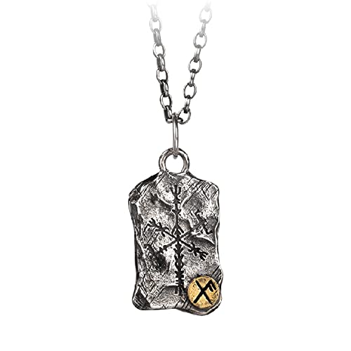 JZWCHQ Zwei -Ton -925 Sterling Silber Bind Runen Halskette Hämmerte Anhänger mit Viking Compass Vegvissir für Männer Frauen 60 cm Kette JZWCHQ Zwei -Ton -925 Sterling Silber Bind Runen Halskette Hämmerte Anhänger mit Viking Compass Vegvissir für Männer Frauen 60 cm Kette von JZWCHQ