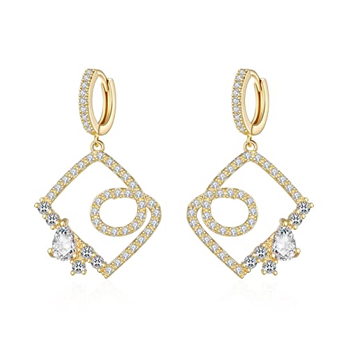 Ohrring Geometrische Form Kubikzirkonia und elegante Tropfen Ohrringe Schmuck Damen Party Schmuckzubehör Frauen Ohrringe von JZWCHQ