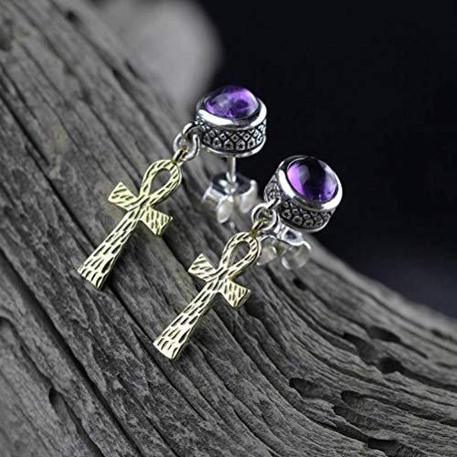 Ohrringe für Frauen, Ohrring -Ohrring S925 weibliche Modepersönlichkeit rund Ohrringeslapis Lazuli, 925 von JZWCHQ