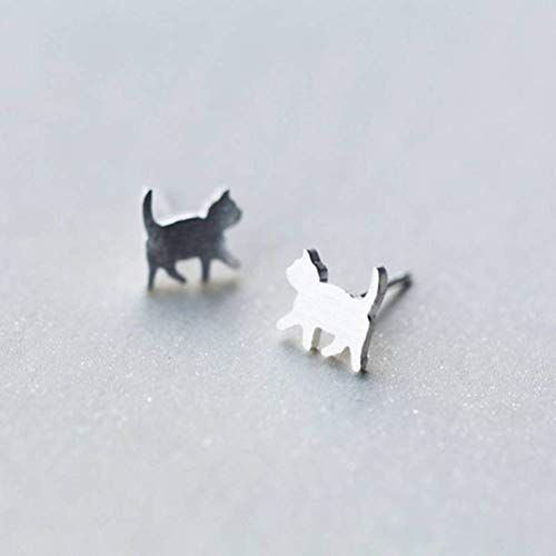 Ohrringe für Frauen, S925 Kätzchen Ohrringe Frauen Hansen weich gebürstete Katzenohrringe niedliche Tiere ein Paar von JZWCHQ