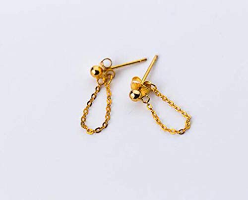 Ohrringe für Frauen, S925 Ohrringe weiblich koreanische einfache leichte Perle Rückenhänge Ohrkette Temperament Cap Girlblack von JZWCHQ