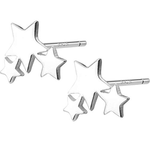 Ohrringe für Frauen, S925-Stern-Ohrringe Frauen Mode fünffache Starpaar Ohrringe einfache Männer und Frauenarringe von JZWCHQ
