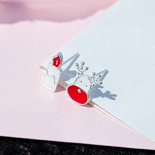 Ohrringe für Frauen, exquisite süße Elchkerzen -Ohrringe süße Weihnachtsgeschenkstudentin, Asymmetrie, von JZWCHQ