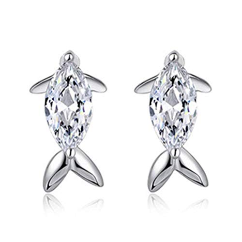 Ohrringe für Frauen, kleine Fischformohrringe mit Zirkonohrringen für Frauenmode, Ohrring, von JZWCHQ