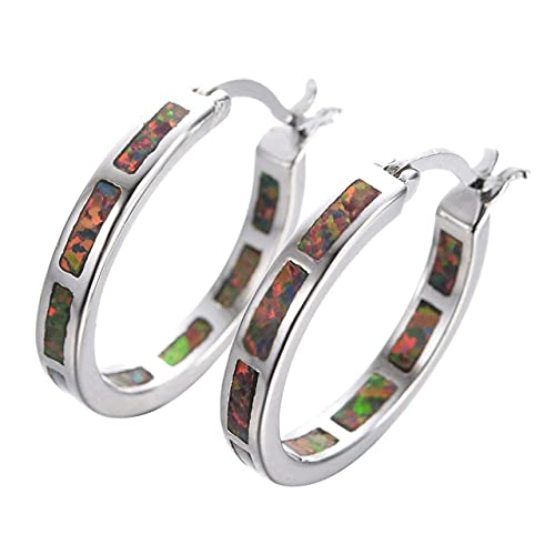Persönlichkeit Multi Color Fire Opal Ohrring Hoop Frauen Fein Schmuck von JZWCHQ