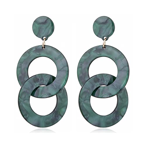 Plattenringkette Lange Ohrringe Einfache geometrische Designohrringe für Frauen High-End-Ohrringe von JZWCHQ