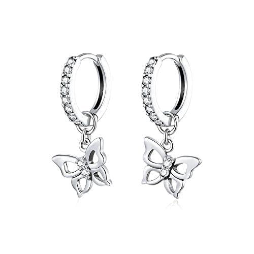 Schillernde Butterfly Hoop Ohrringe für Frauen Engagemet Hochzeit Statement Schmuck Pendientes von JZWCHQ
