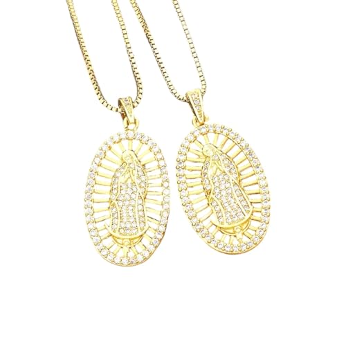 Schmuck Neue 2025 Ankunft Fashion Classic Jungfrau Maria Anhänger Halsketten für Frauen Farbe Unsere Lieben Frau von Guadalupe Choker Zircon mit Ihnen Accessoires Trendy Creative Geschenkgeschenk von JZWCHQ