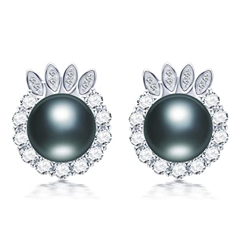 Sonnenblume Zirkonohrohrringe feinen Schmuck Fantastropon 100% echte Süßwasserperlenohrringe für Frauen von JZWCHQ