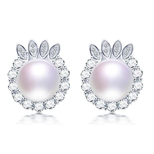 Sonnenblume Zirkonohrohrringe feinen Schmuck Fantastropon 100% echte Süßwasserperlenohrringe für Frauen von JZWCHQ