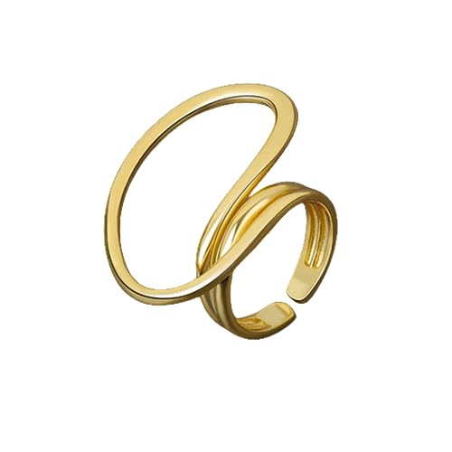 Unregelmäßiger großer runder Statement Ring für Frauen Mädchen übertrieben einzigartige geschichtete Hochzeitsversprechen Open Wrap Finger Ringe Verstellbarer Komfort Fit Fashion Persönlichkeit von JZWCHQ