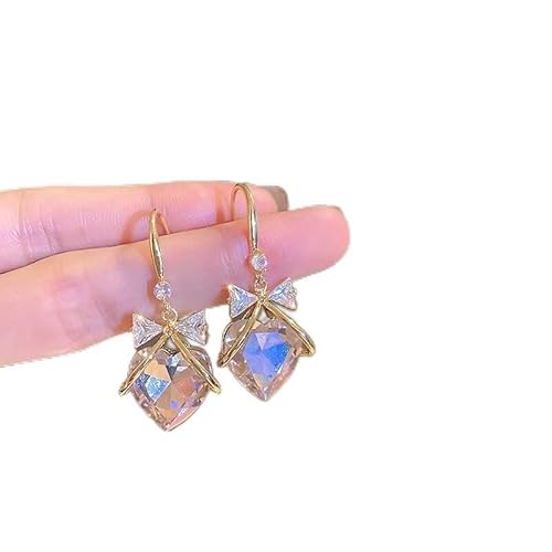 Zirkon eingelegtes Rose Bowknot Liebesohrringe für Frauen Hochzeit Schmuck Geburtstag Geschenke von JZWCHQ