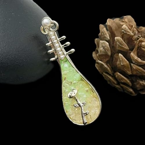 JZZZSFDXA Chinesische Stil Rose Pipa Haarspange Vintage Seitenclip Elegant Haarschmuck für Frauen (Grün) von JZZZSFDXA